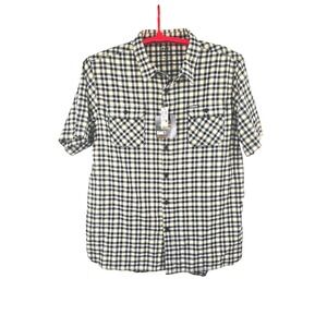 CAT‎ Caterpillar NWT Plaid Short Sleeve Work Shirt Mens XL Button Up